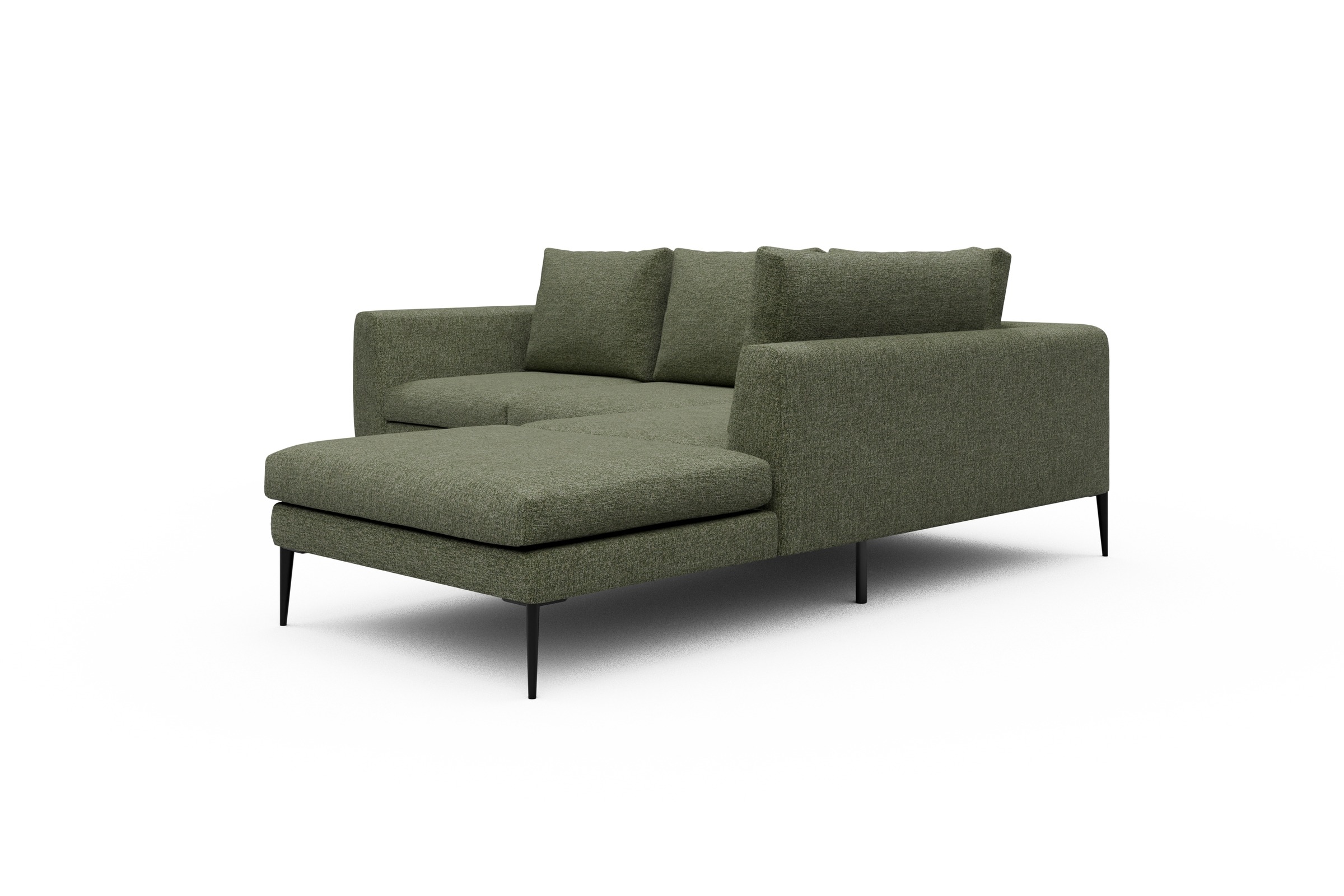 Ecksofa Paul Relax-Ecke rechts mit 2-Sitzer Carreno-Vivid-Green