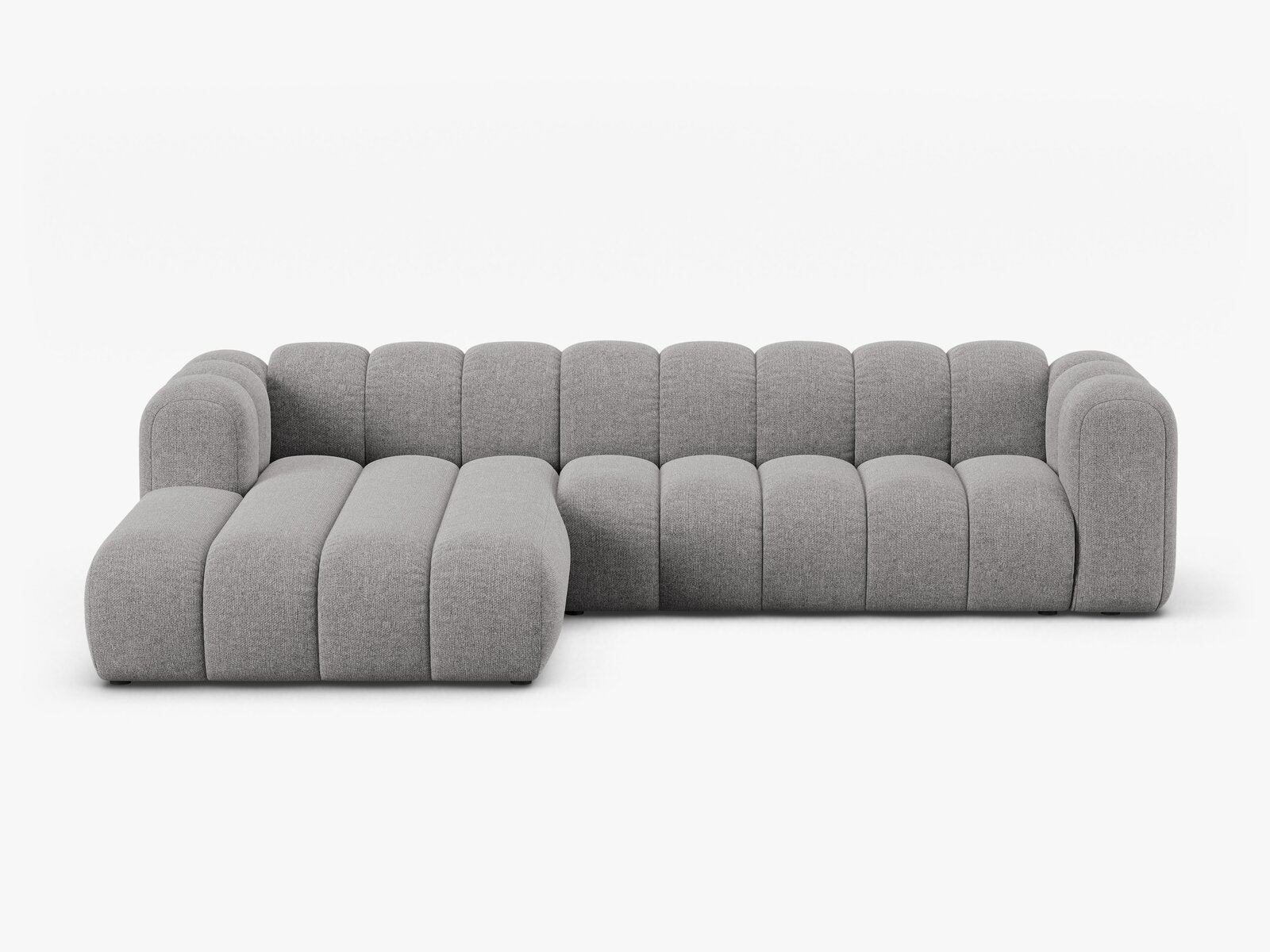 Micadoni Modulares Ecksofa Lupine 4-Sitzer Links Chenille Eden Hellgrau