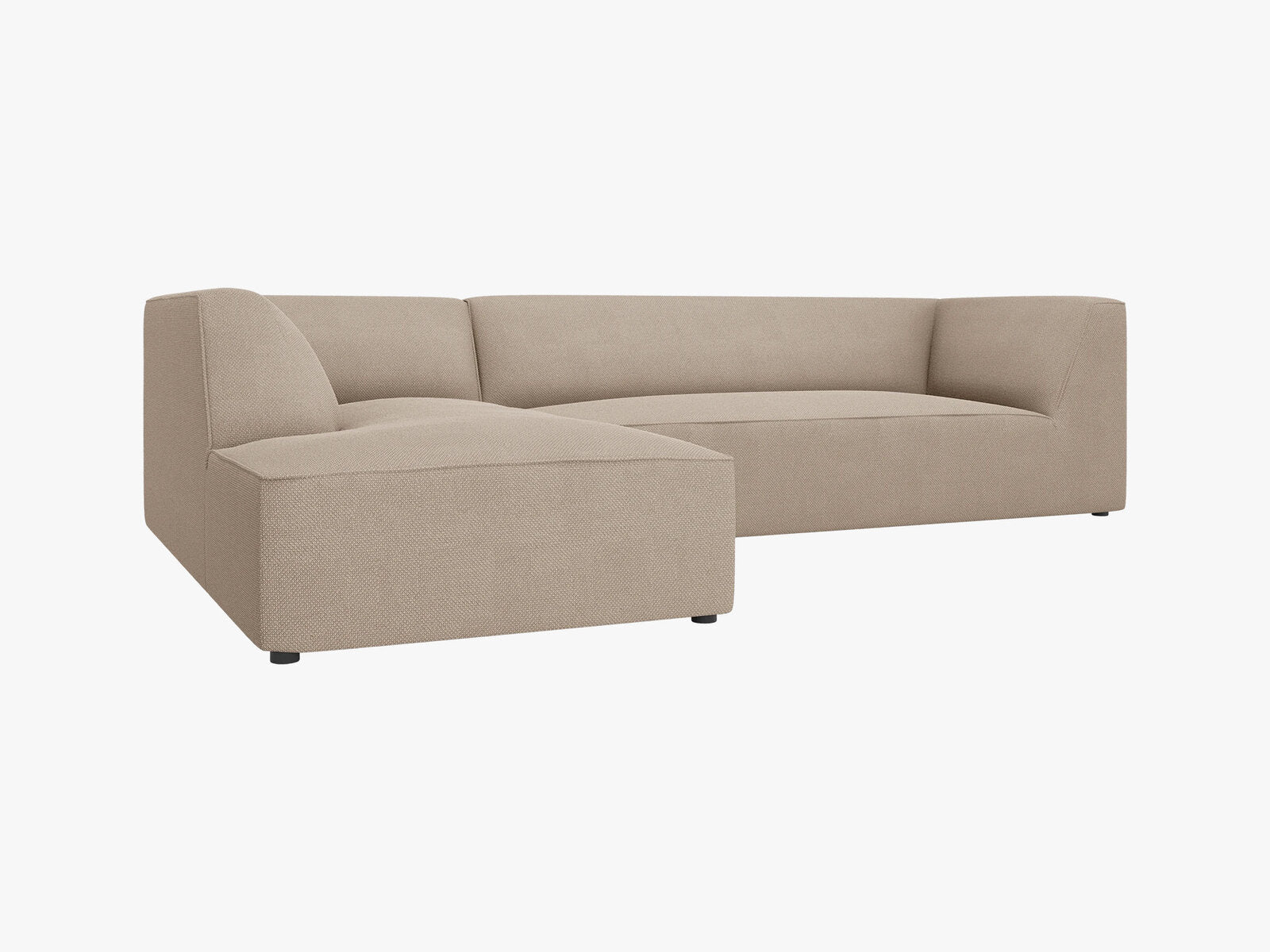 Micadoni 4-Sitzer Modular Sofa Ruby Links Strukturierter Stoff Ottawa Dunkelbeige