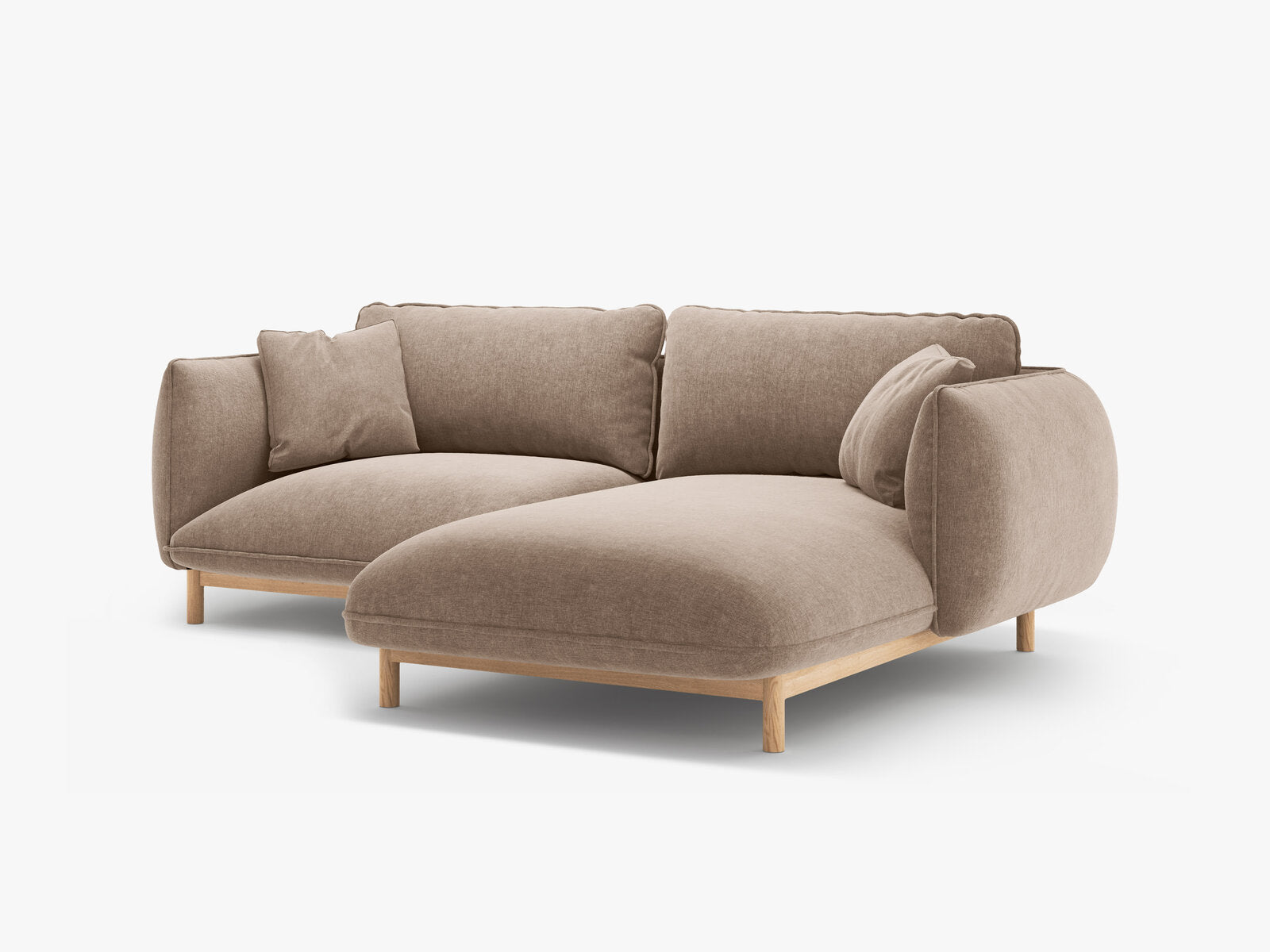 Micadoni Ada Ecksofa 3-Sitzer Rechts Strukturierter Stoff Wind Sand