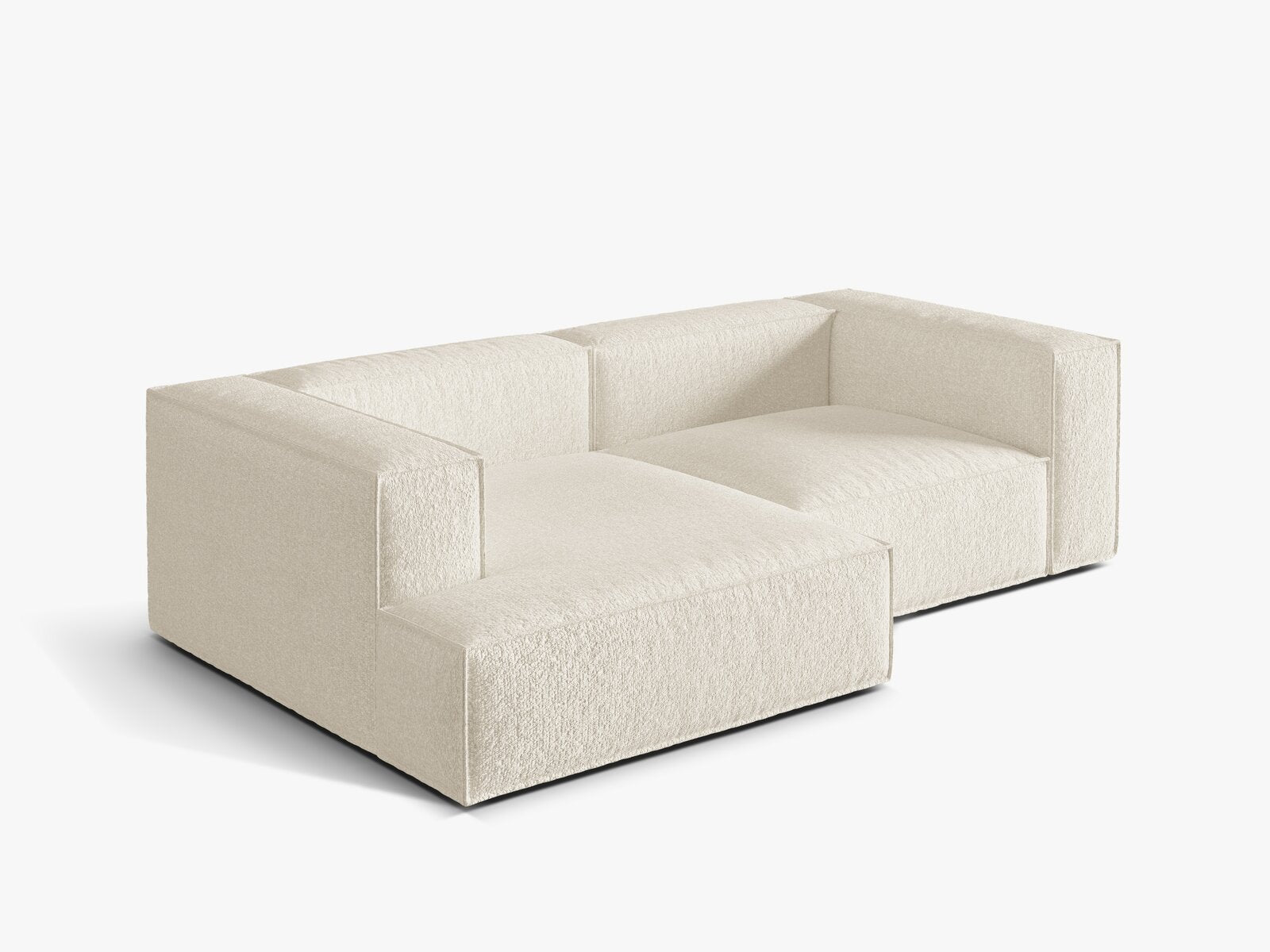 Micadoni Ecksofa Nuria 3-Sitzer Links Boucle Elfenbein
