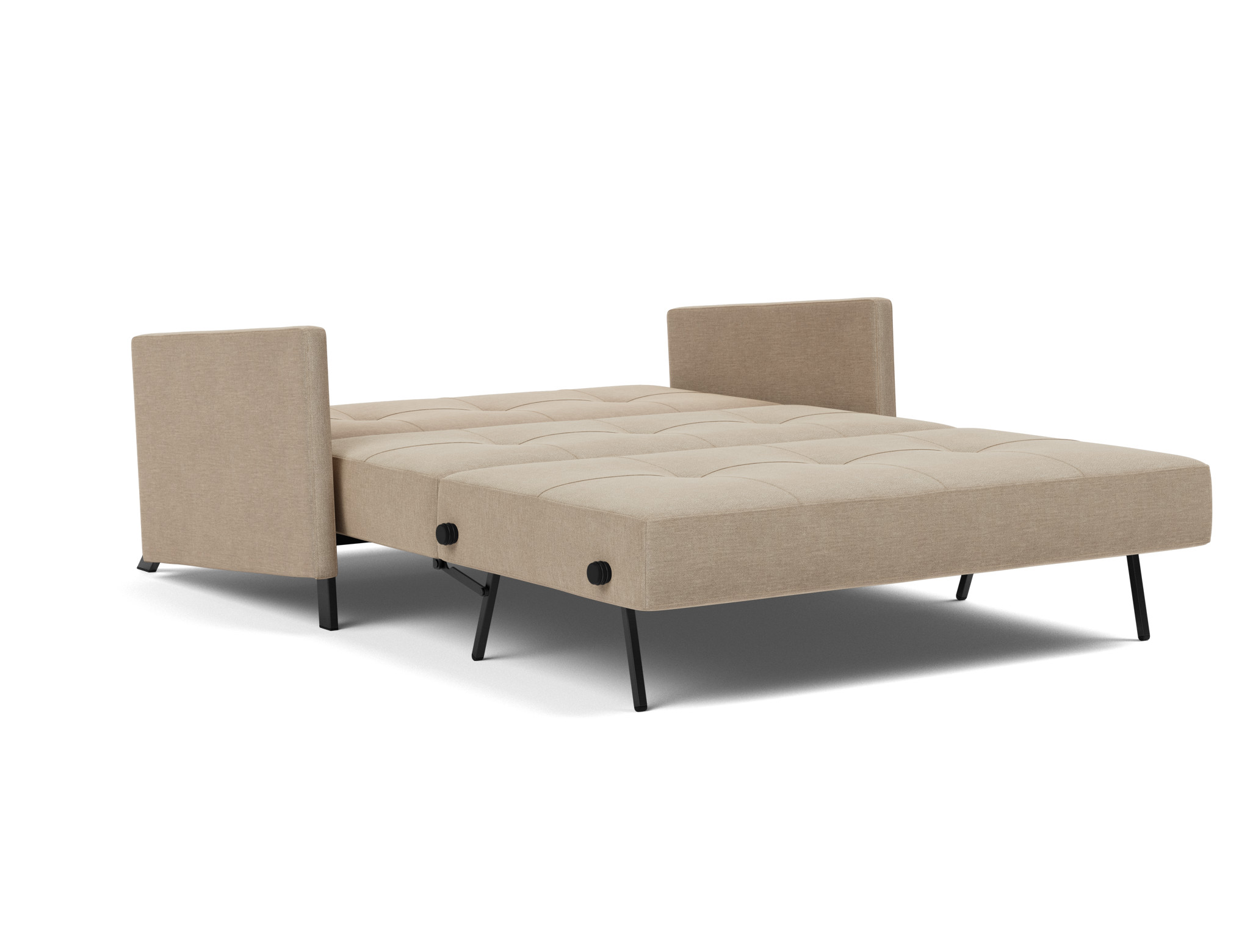 Schlafsofa Cubed mit Armlehnen 140 Flachgewebe Phobos 587-Mocha