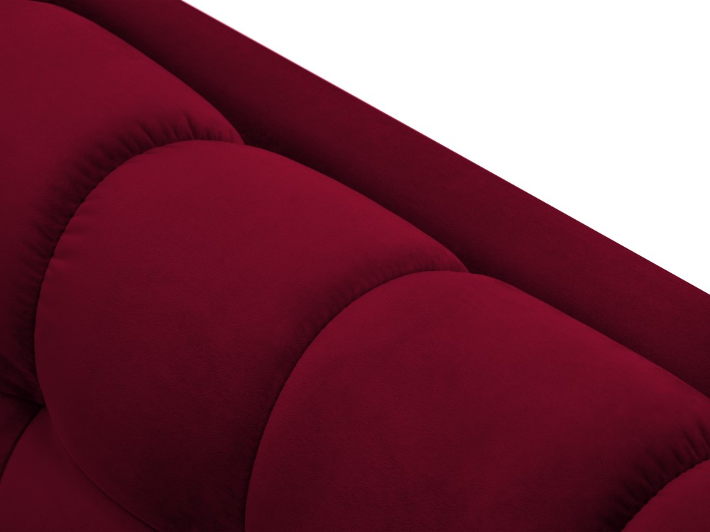 Cosmopolitan Design Sofa Bali 2-Sitzer Samt Bluvel Rot Beine Gold