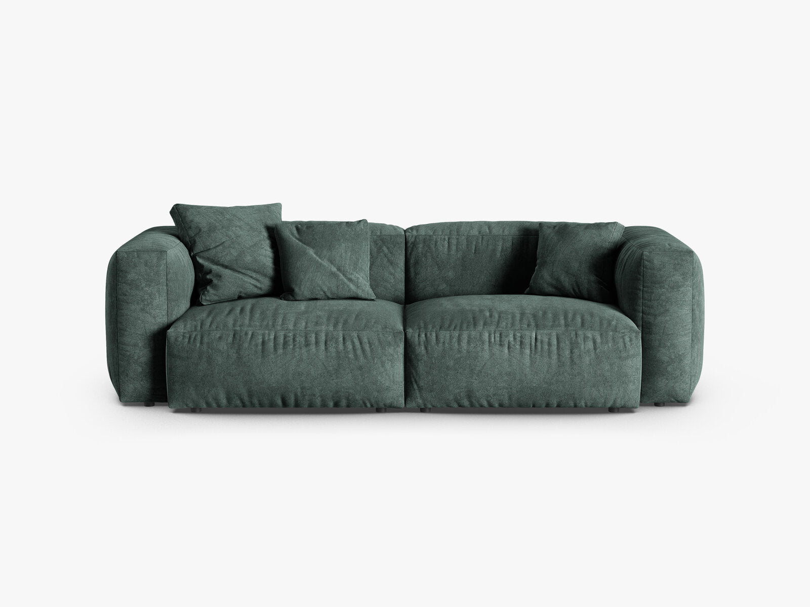Micadoni Sofa Martina 3-Sitzer 90cm Sitztiefe Samt Vogue Petrol