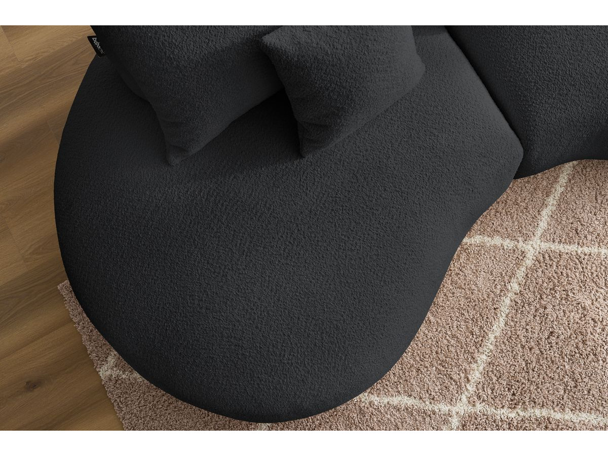 Bobochic Saint-germain Sofa 3-Sitzer Bouclé-Stoff Dunkelgrau