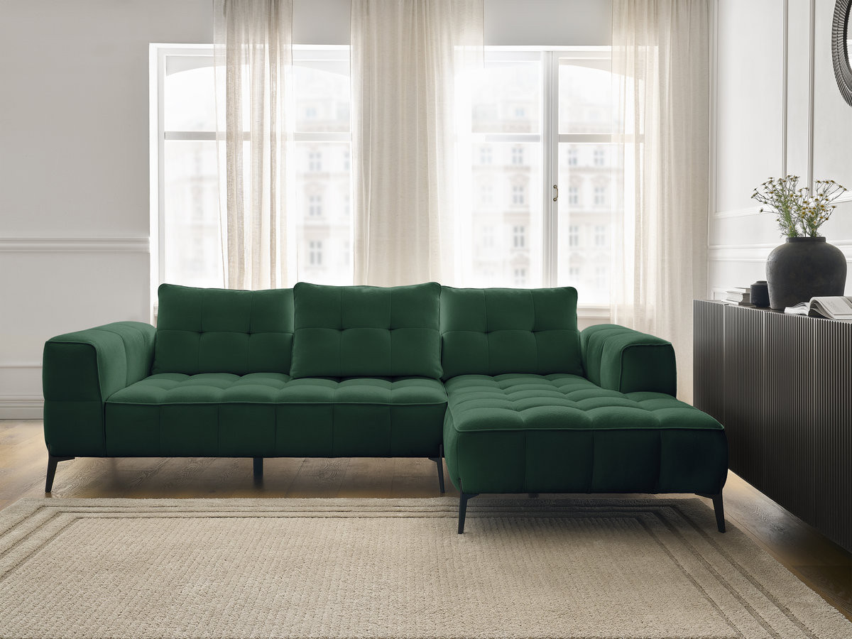 Bobochic Anis Ecksofa Strukturstoff Grün Ecke rechts