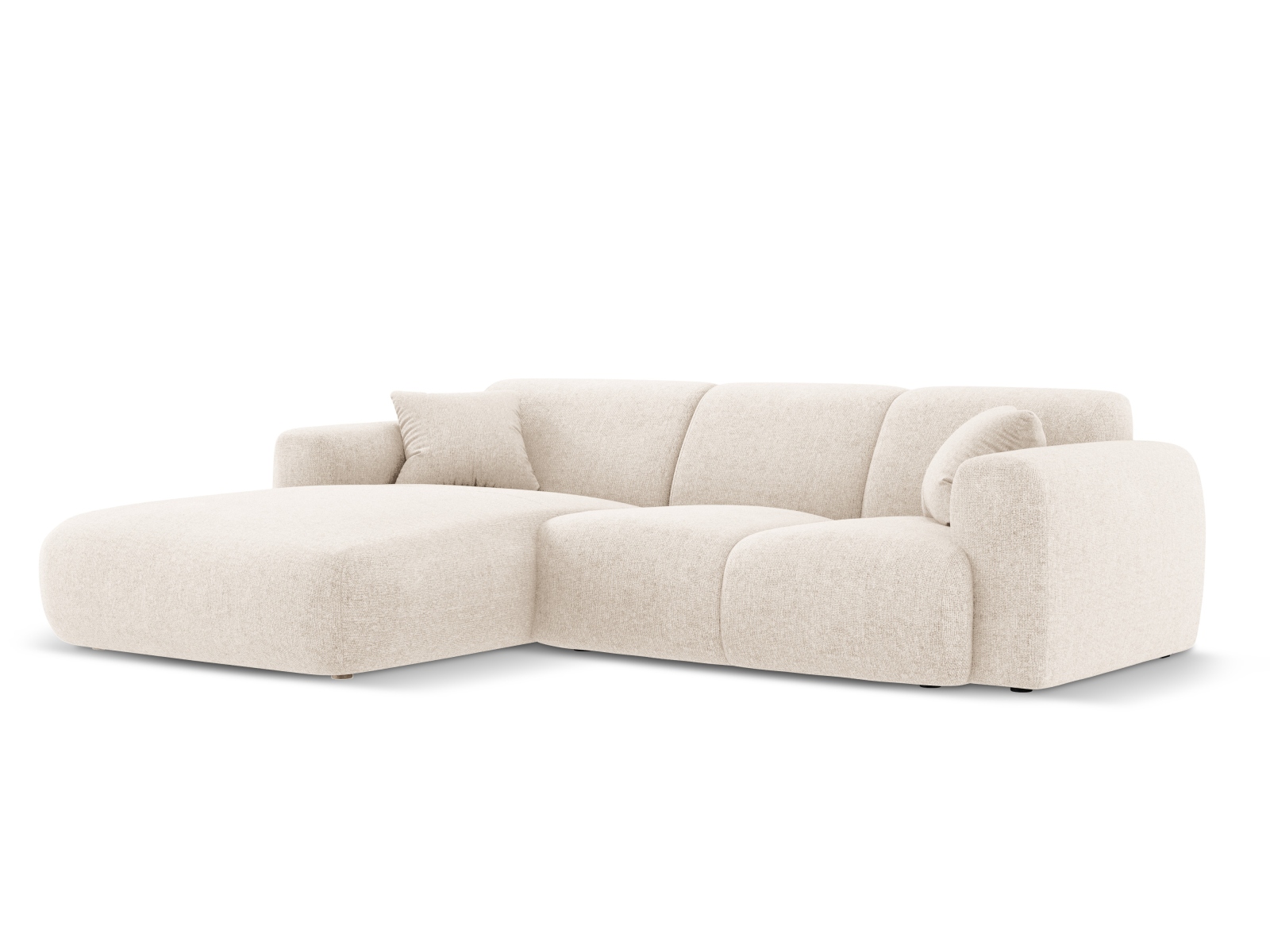 Cosmopolitan Design Ecksofa Nolio 4-Sitzer Chenille Haga Helles Beige Links