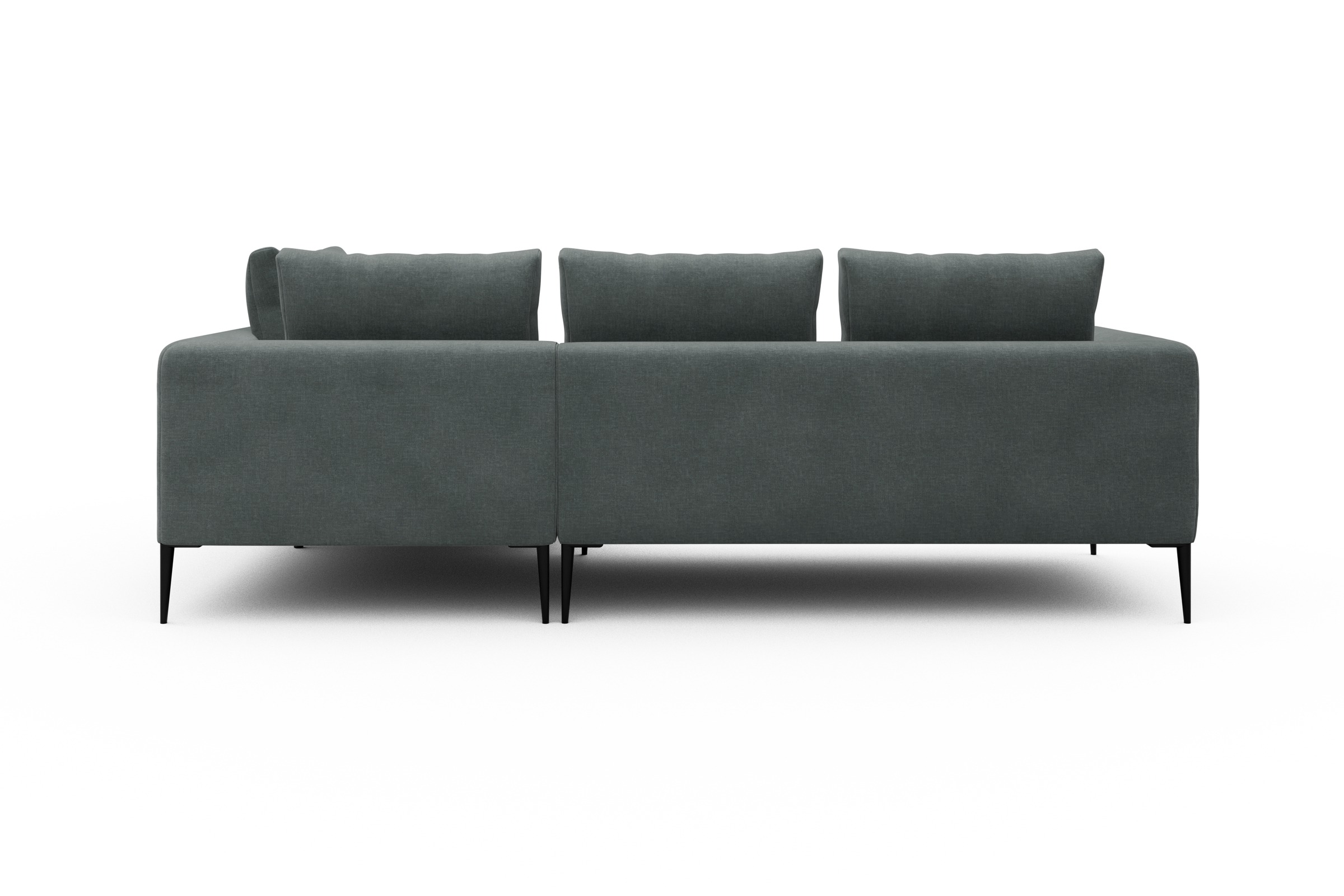 Ecksofa Paul Relax-Ecke rechts mit 2-Sitzer Smooth-Silver-Grey