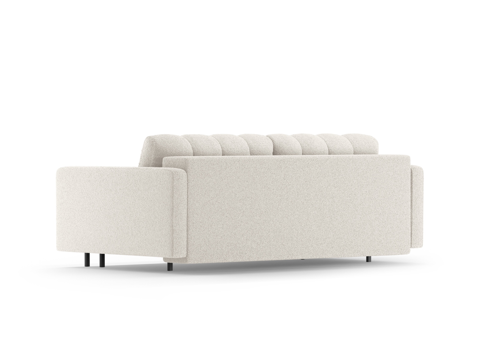 Cosmopolitan Design Schlafsofa Bali 3-Sitzer mit Bettkasten Boucle Baloo Weiß