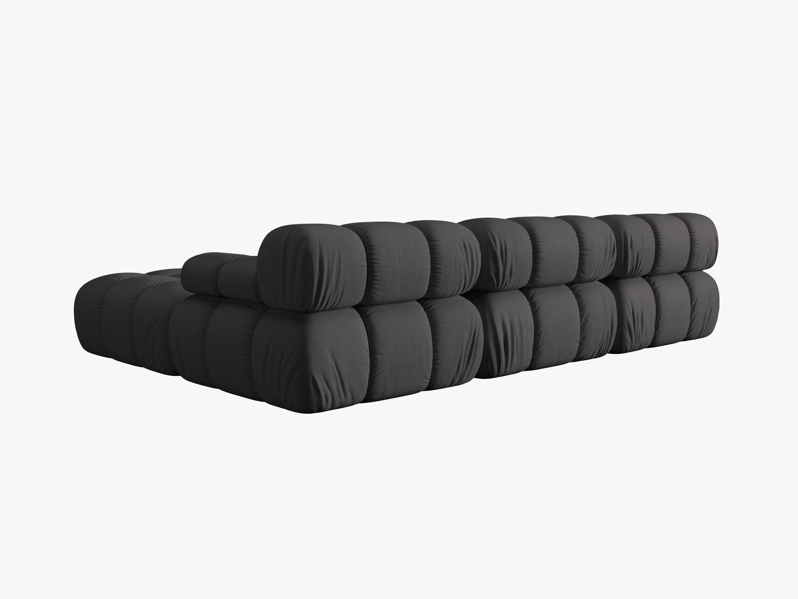 Micadoni Modulares Sofa Bellis 4-Sitzer mit flachem Modul 3D-Stoff Sonic Espresso