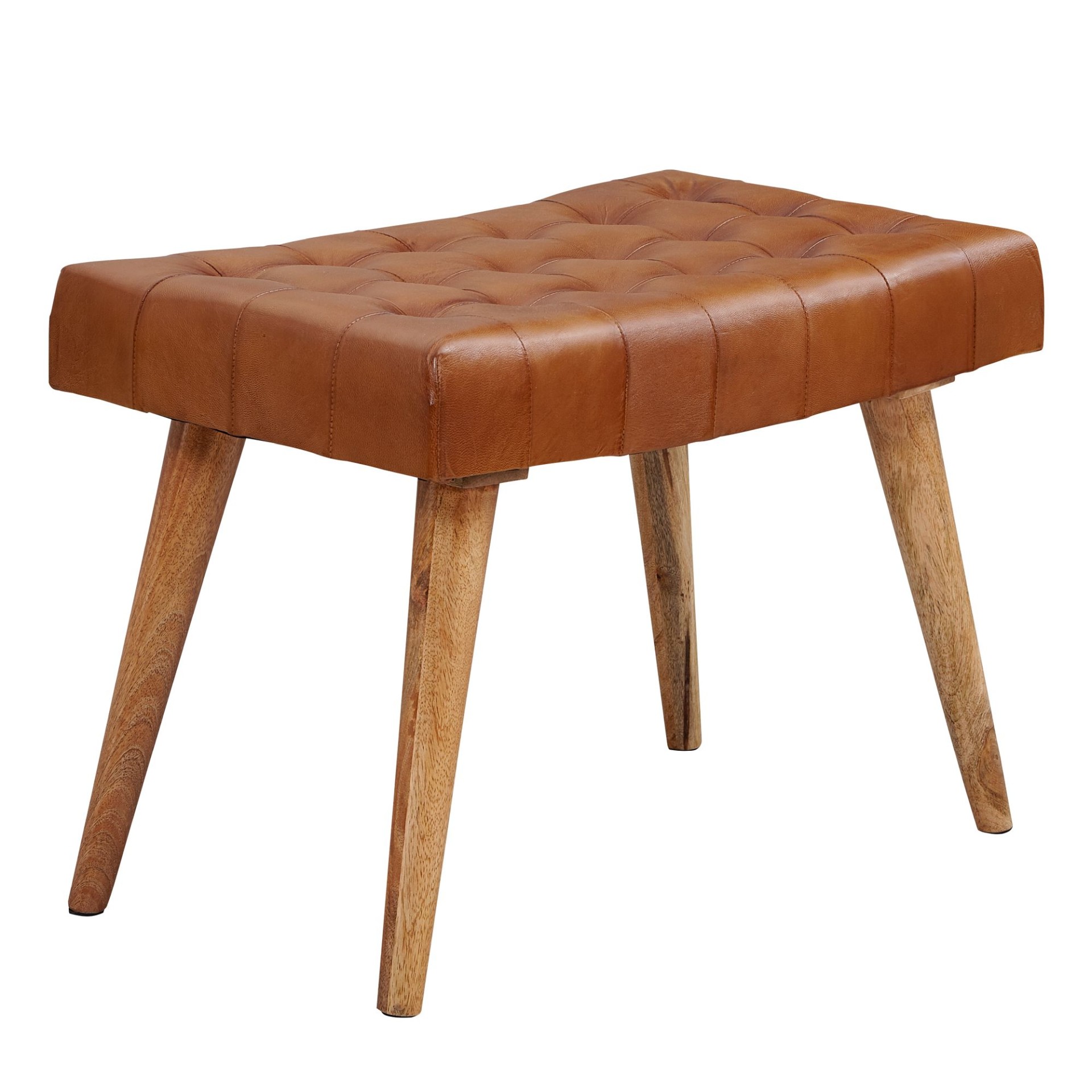 Sitzhocker Silkeborg Echtleder Braun 67 × 39 × 47 cm