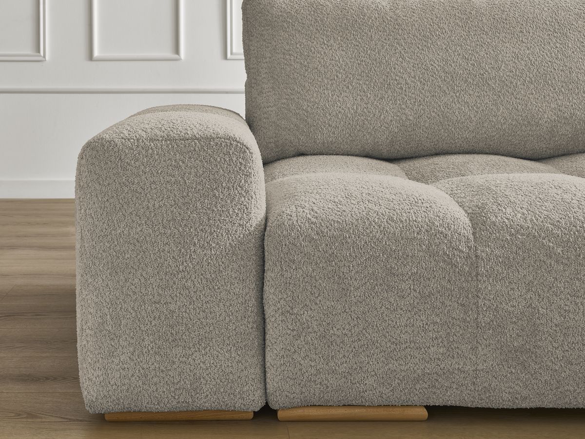 Bobochic Anakin Sofa 3-Sitzer, 2 Kissen Bouclé-Stoff Taupe