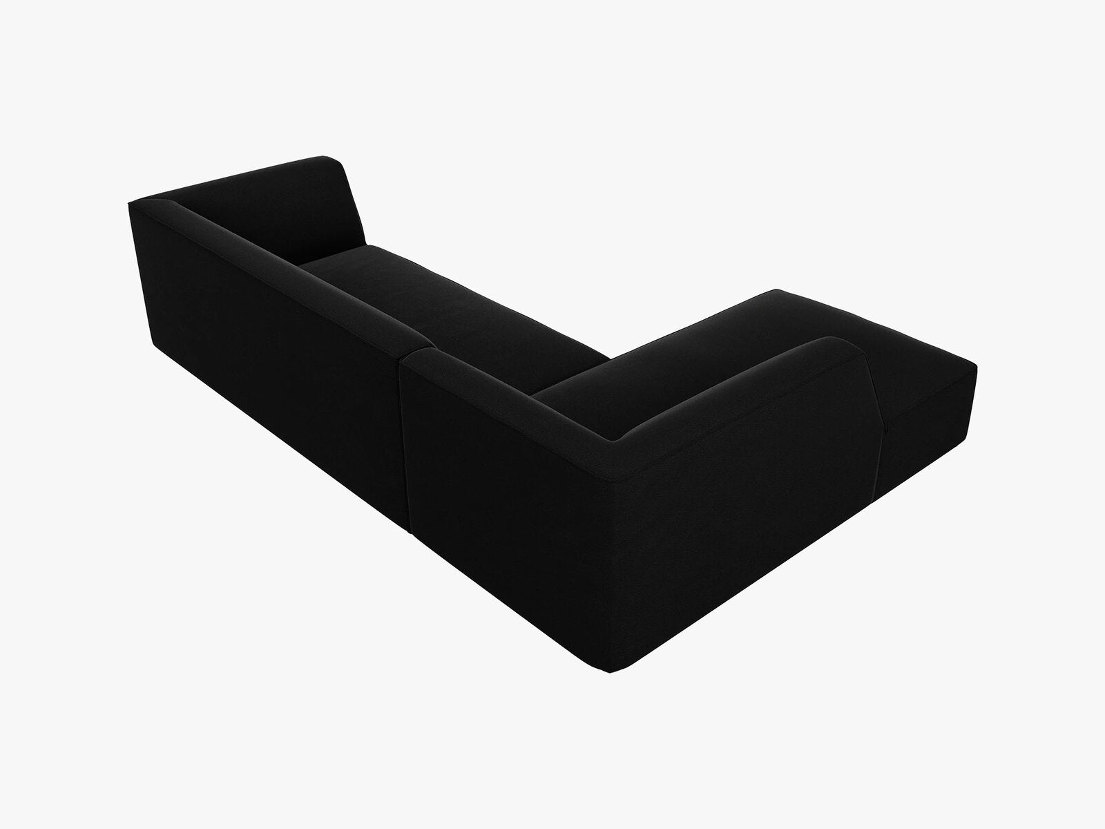Micadoni 4-Sitzer Modular Sofa Ruby Links Samt Salvador Schwarz