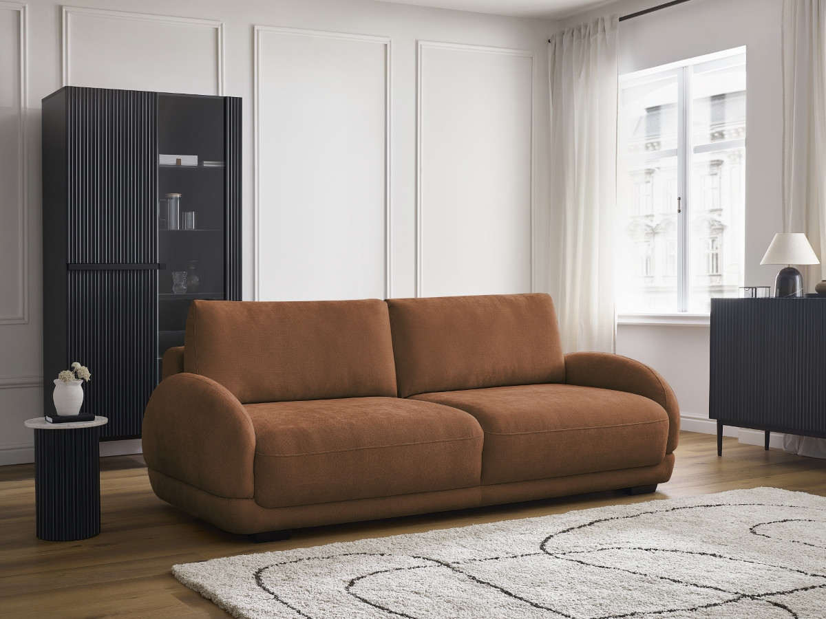 Bobochic Monica Schlafsofa 3-Sitzer mit Bettkasten Stoff Rot