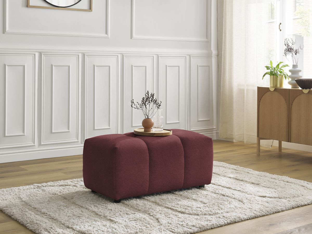 Bobochic Roxelane Pouf Melange-Stoff Rot