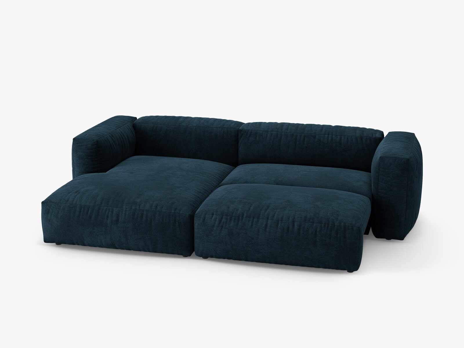 Micadoni Martina Ecksofa 4-Sitzer mit Schlaffunktion Links Samt Vogue Dunkelpetrol