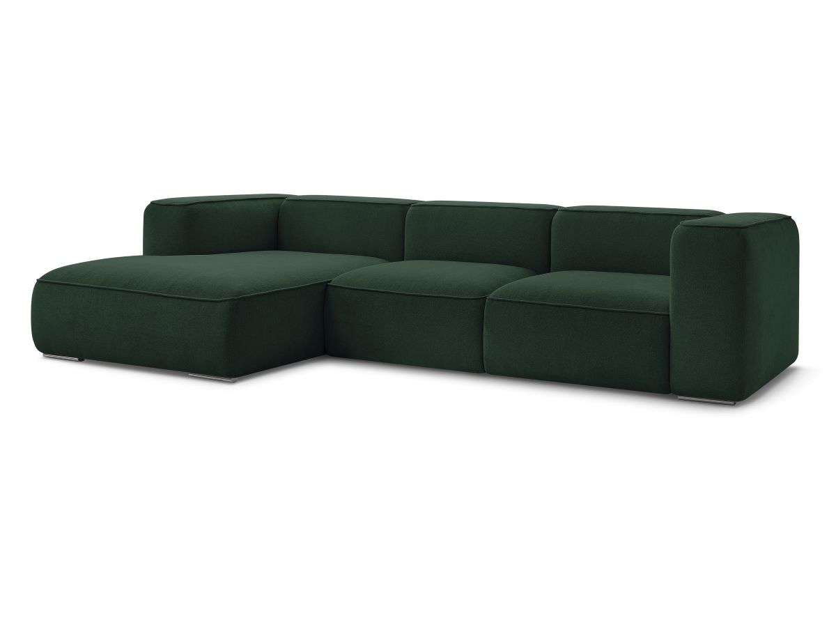 Bobochic Zephyr Ecksofa 349 × 165 cm Strukturstoff Grün Ecke links