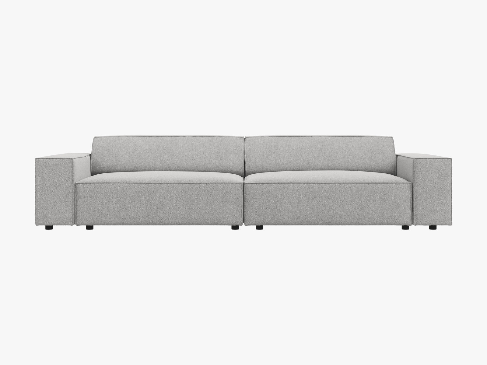 Micadoni Sofa Jodie 4-Sitzer Strukturierter Stoff Megan Hellgrau