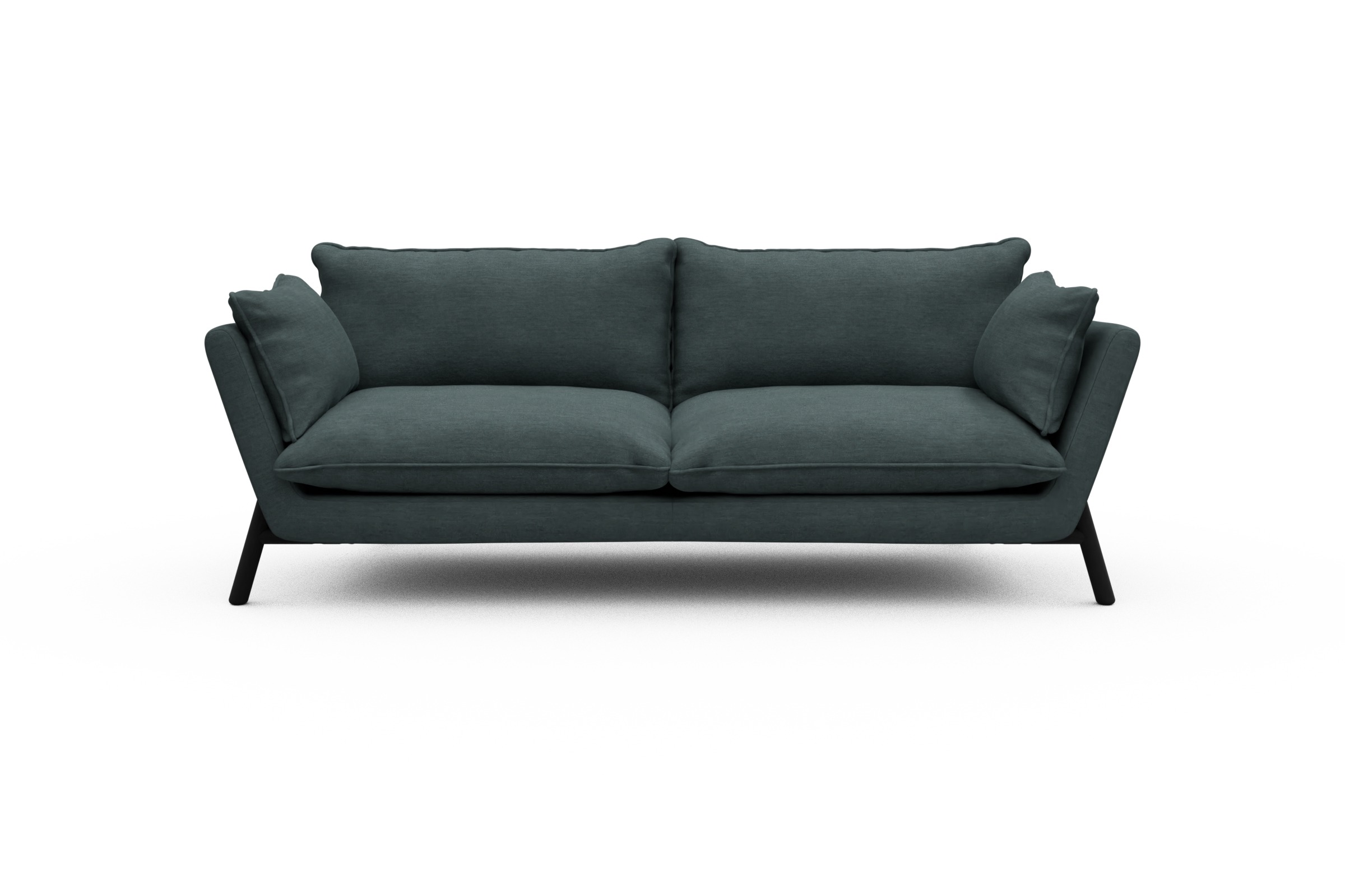 Skandi Home Sofa Emil PREMIUM 3-Sitzer Beinfarbe Eiche Schwarz Vivus-Blue moebelfaktor