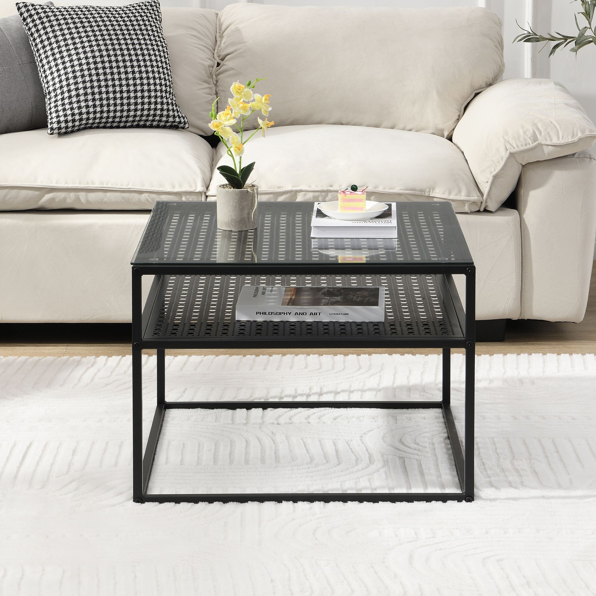 Couchtisch Jelling Glas Schwarz 60 × 60 × 45 cm