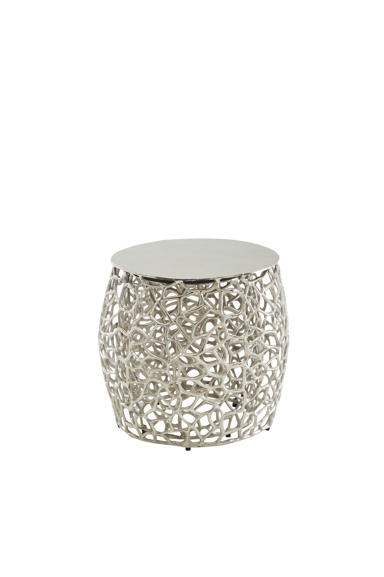 Satztisch 2er-Set Tungudalur Aluminium Silber Ø 46 cm