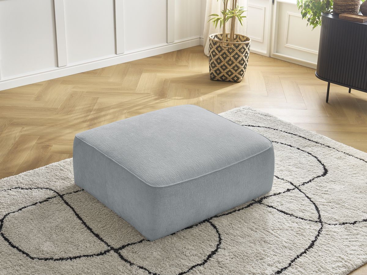 Bobochic Leopold Pouf Strukturstoff Hellgrau