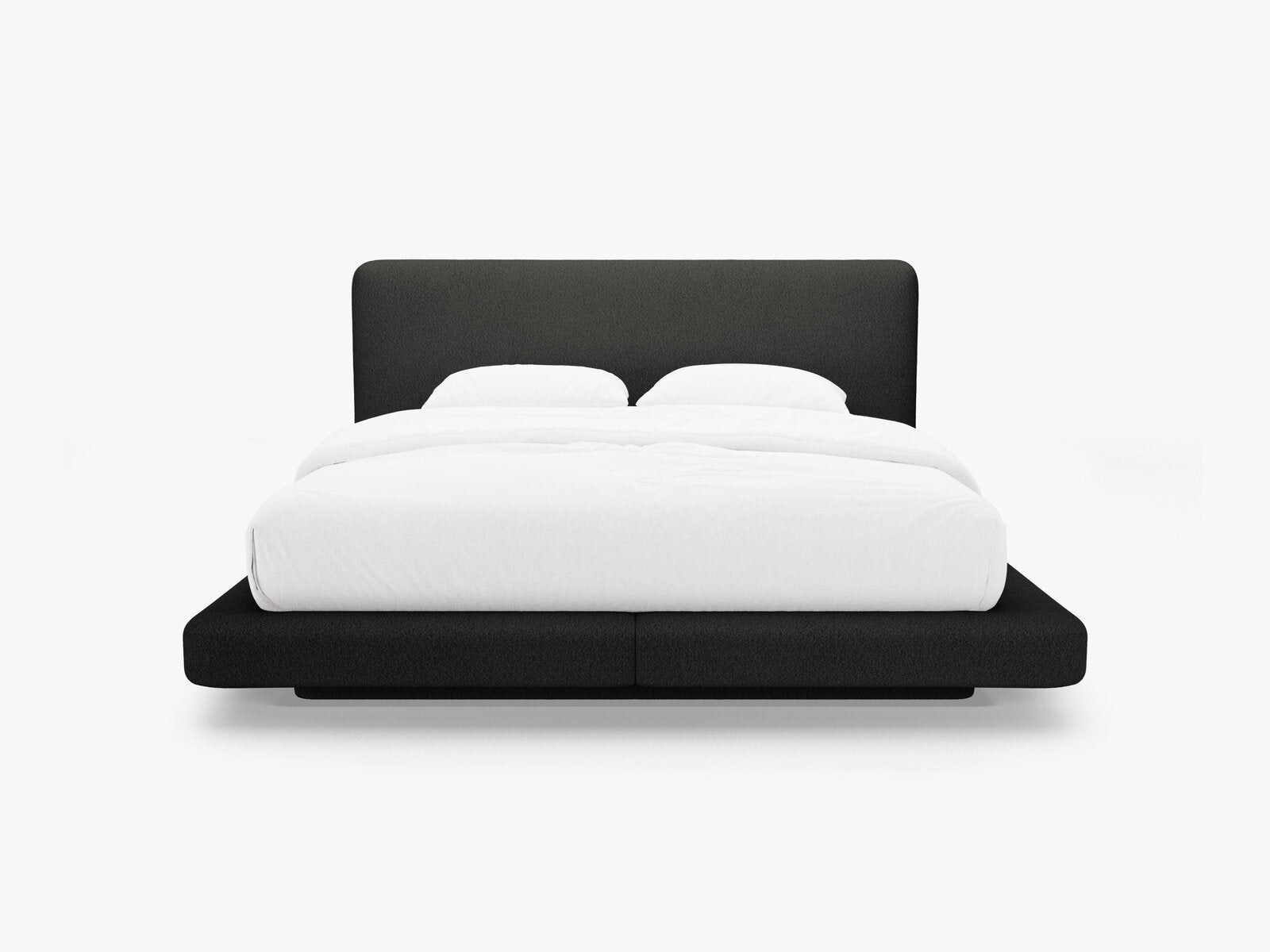 Micadoni Polsterbett mit Kopfteil Linea Boucle Baloo Schwarz 140x200