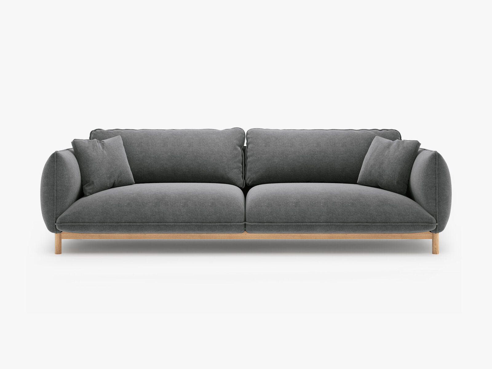 Micadoni Ada Sofa 4-Sitzer Strukturierter Stoff Wind Dunkelgrau