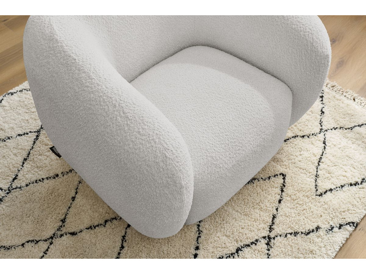 Bobochic Celine Sessel Bouclé-Stoff Hellgrau