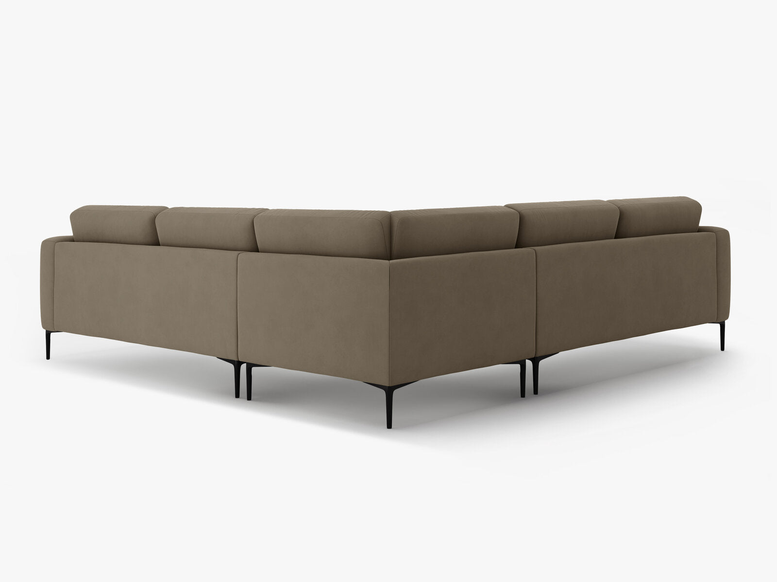 Micadoni Ecksofa Bemy 5-Sitzer Samt Grau Braun