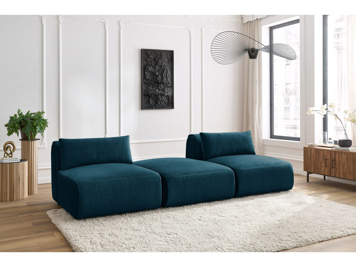 Bobochic Jeanne Sofa 3-Sitzer Samt Dunkelblau