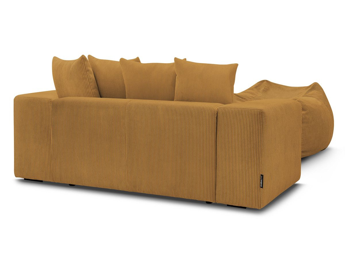 Bobochic Voltaire Sofa 2-Sitzer mit Pouf Cordsamt Gelb