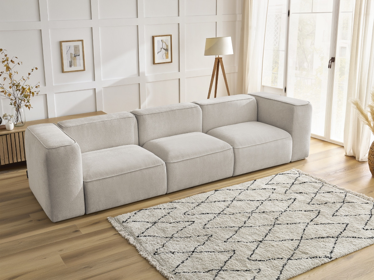 Bobochic Zephyr Sofa 3-Sitzer Strukturstoff Beige
