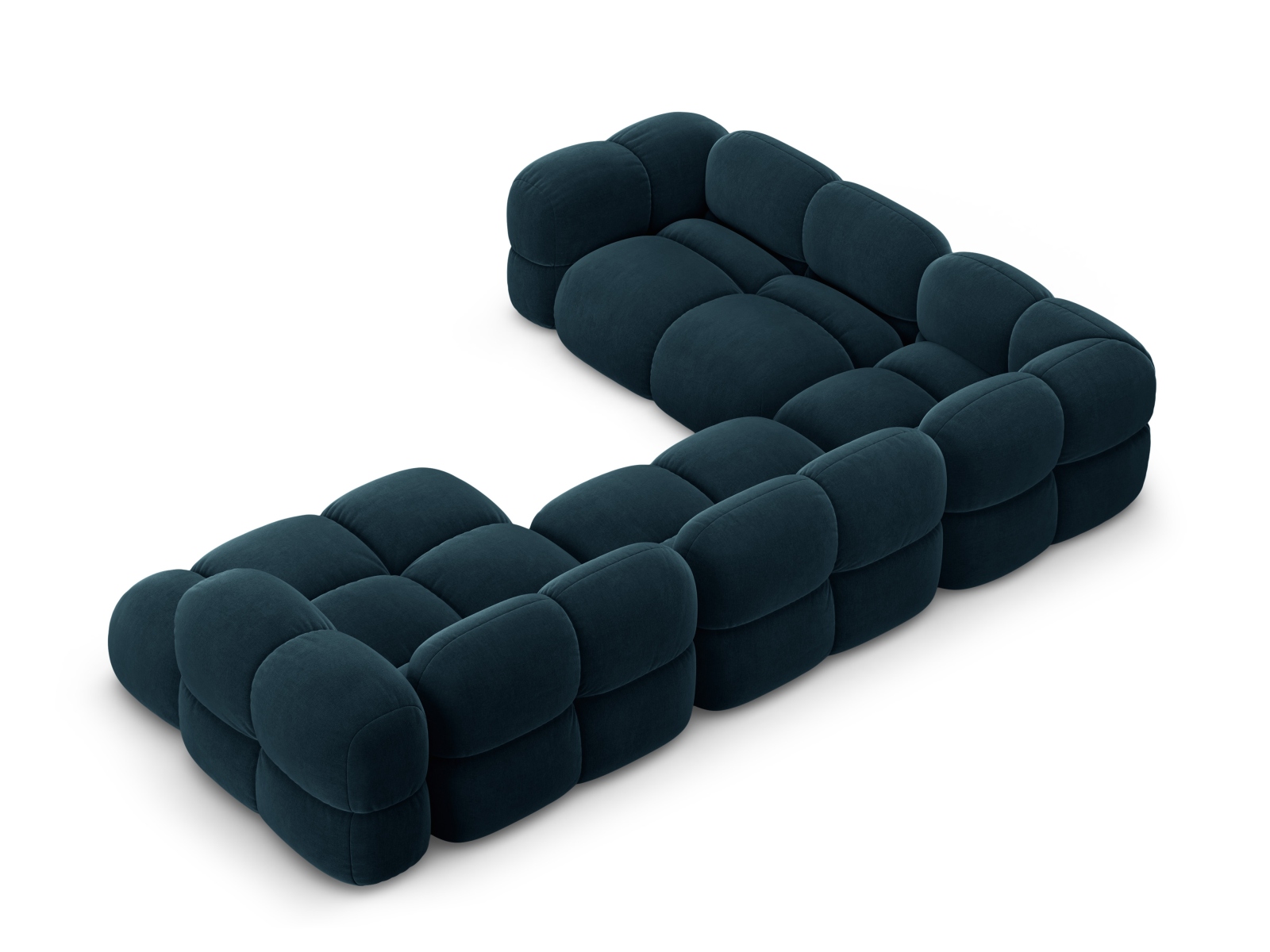 Cosmopolitan Design Panoramasofa Loretto 5-Sitzer Samt Vogue Tiefes Petrol Links