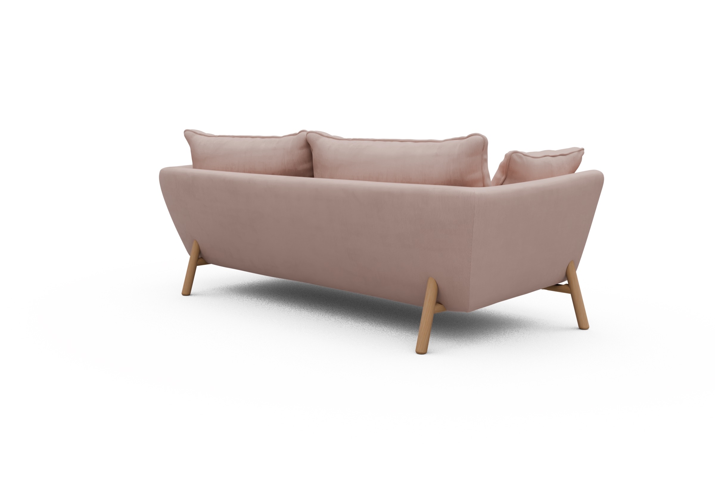Sofa Emil PREMIUM 3-Sitzer Beinfarbe Eiche Natur Cordufine-Blush