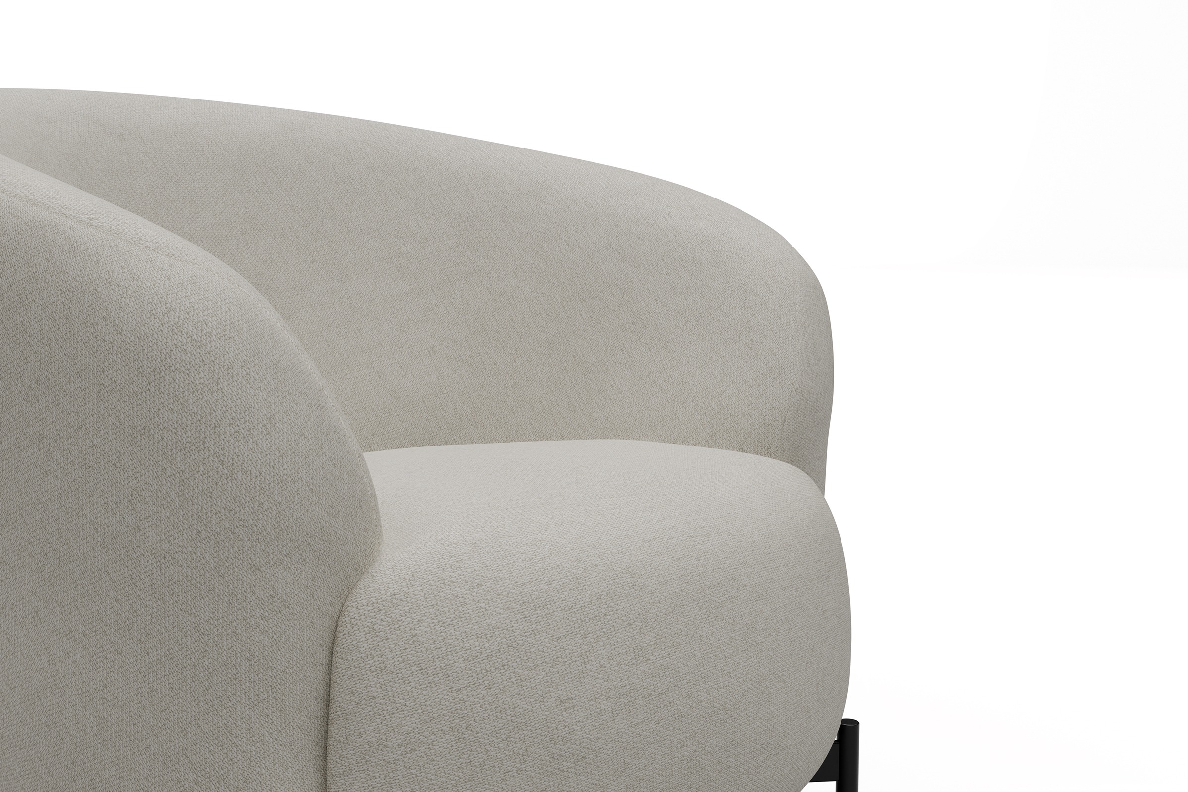Sessel Ronda X-Metallgestell Schwarz Denari-Clean-Beige