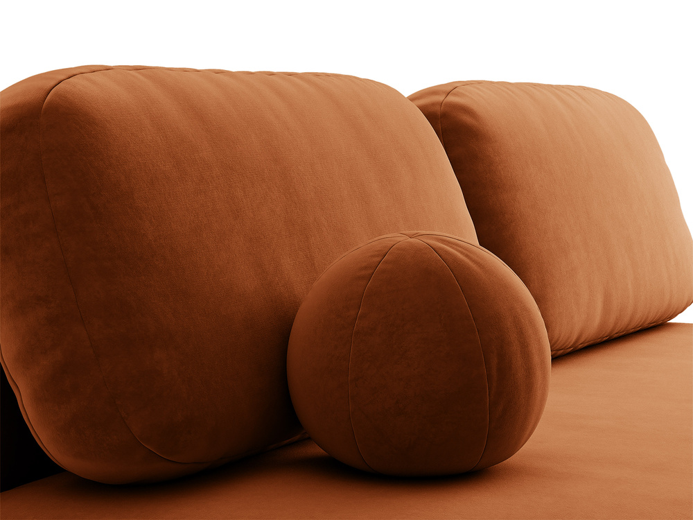 Cosmopolitan Design Schlafsofa Sophia 3-Sitzer mit Bettkasten Samt Salvador Terrakotta