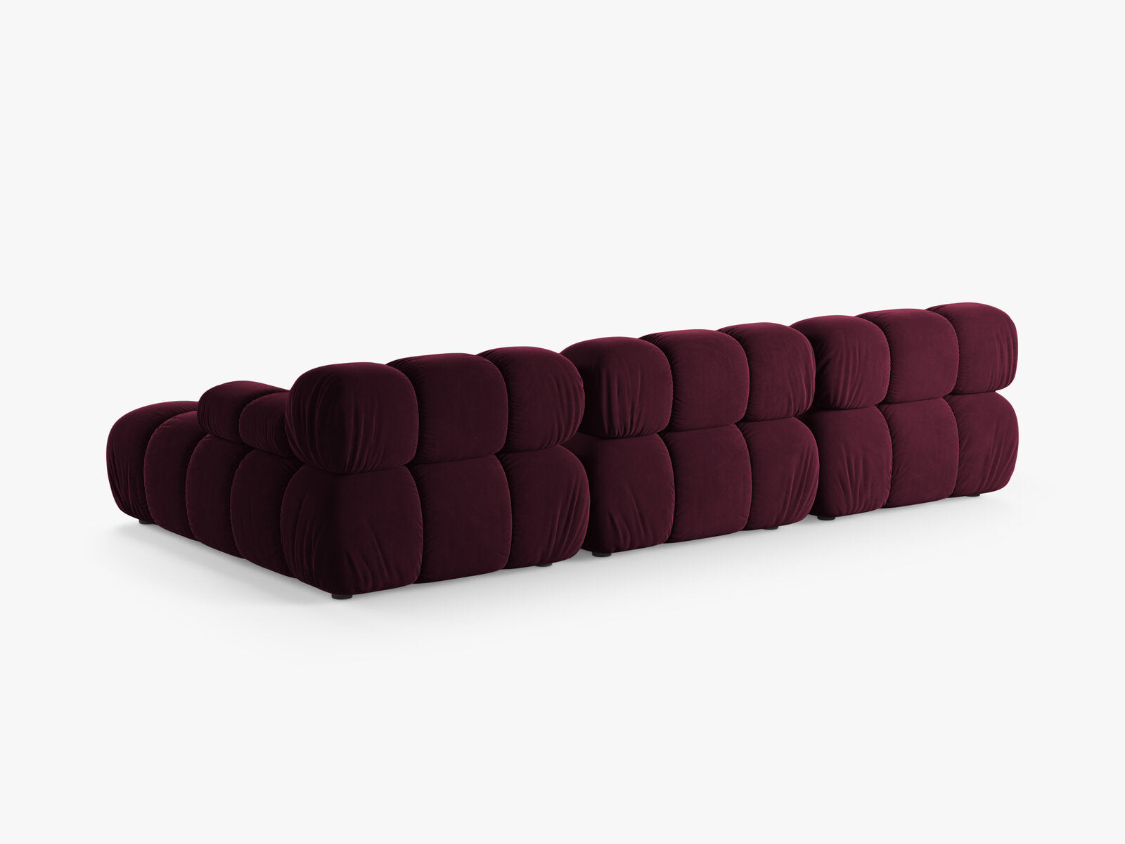 Micadoni Modulares Ecksofa Bellis 4-Sitzer Rechts Samt Venus Burgunder