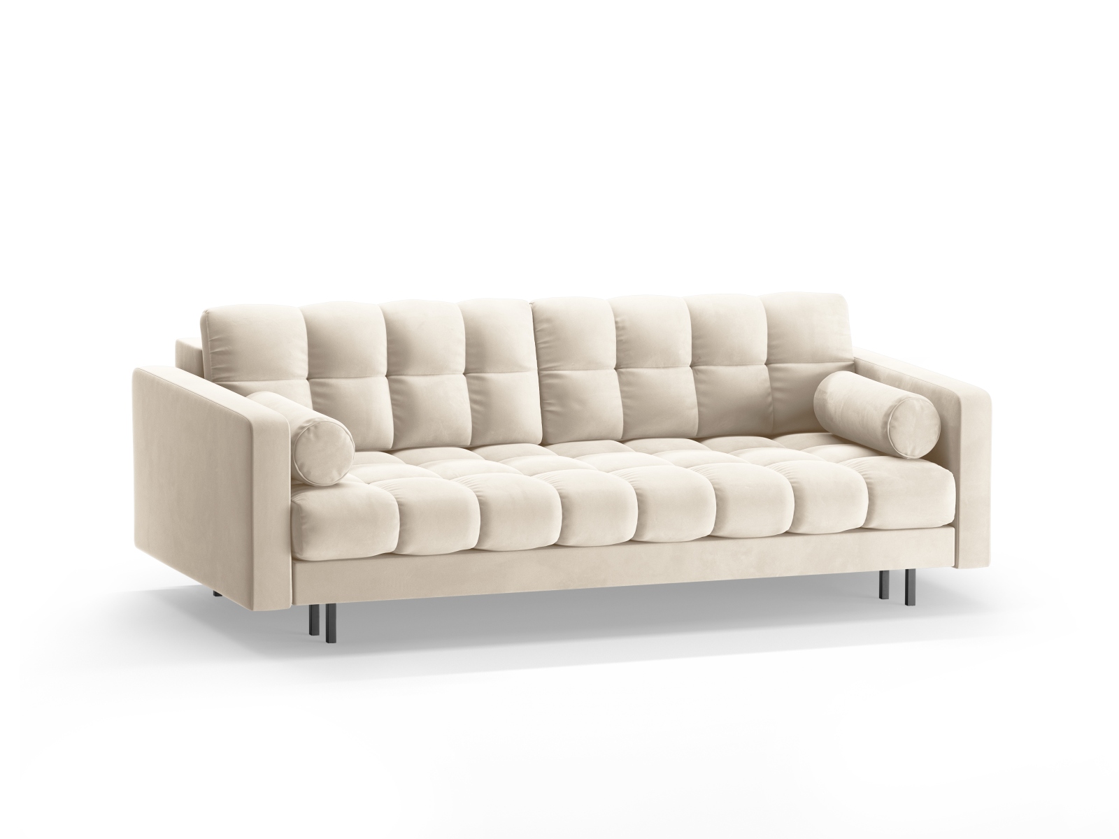 Cosmopolitan Design Schlafsofa Bali 3-Sitzer mit Bettkasten Samt Bluvel Helles Beige
