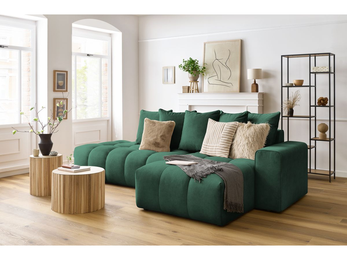 Bobochic Mont-blanc Ecksofa Samt Grün Ecke rechts