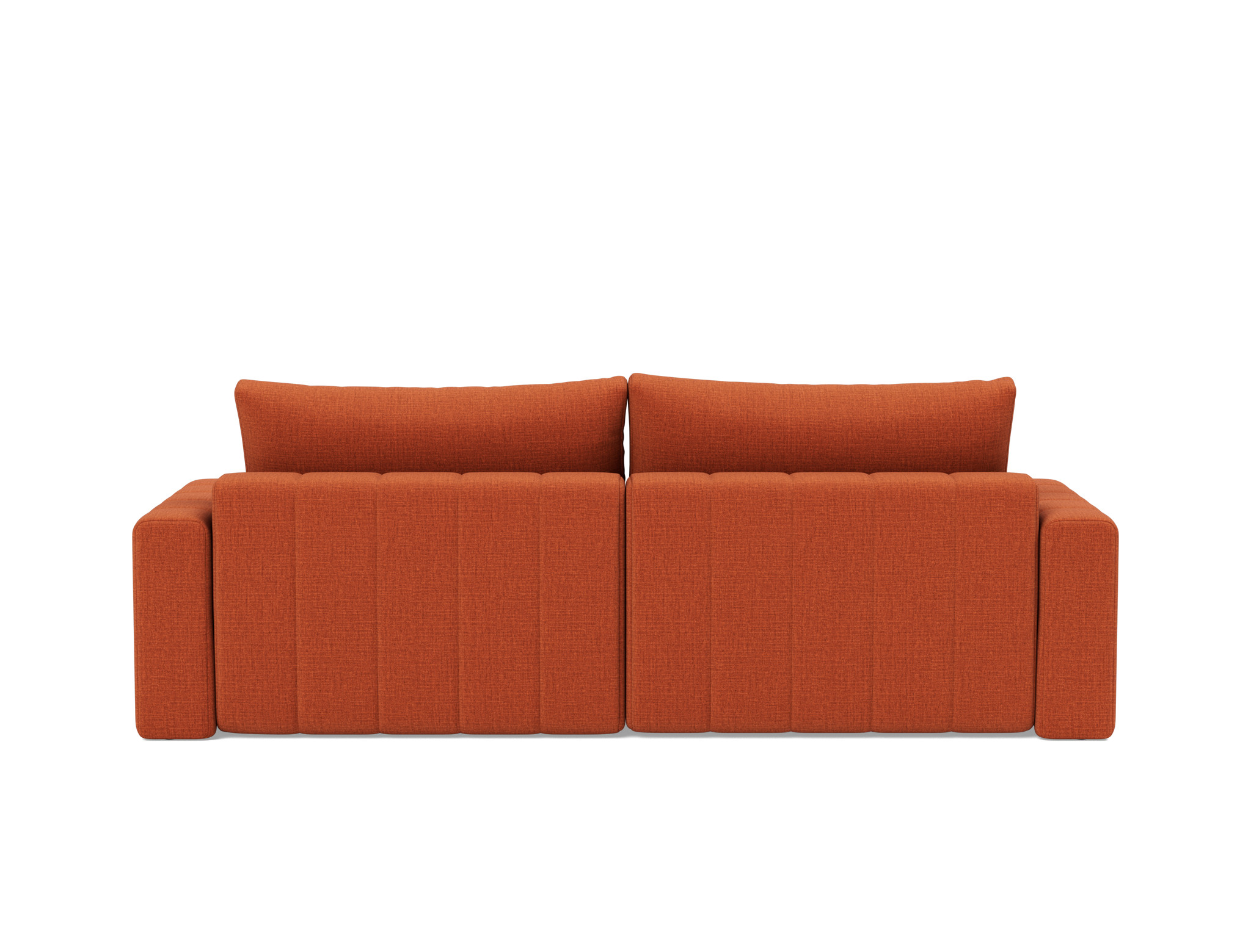 Schlafsofa Akello mit Chaiselongue und Armlehnen Chenille Esina 412-Rust-Orange