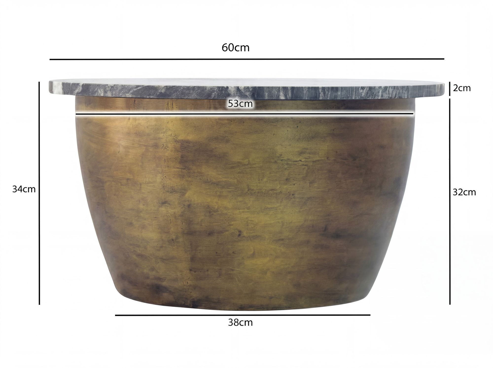 Couchtisch Kirkja Marmor Gold Ø 60 cm