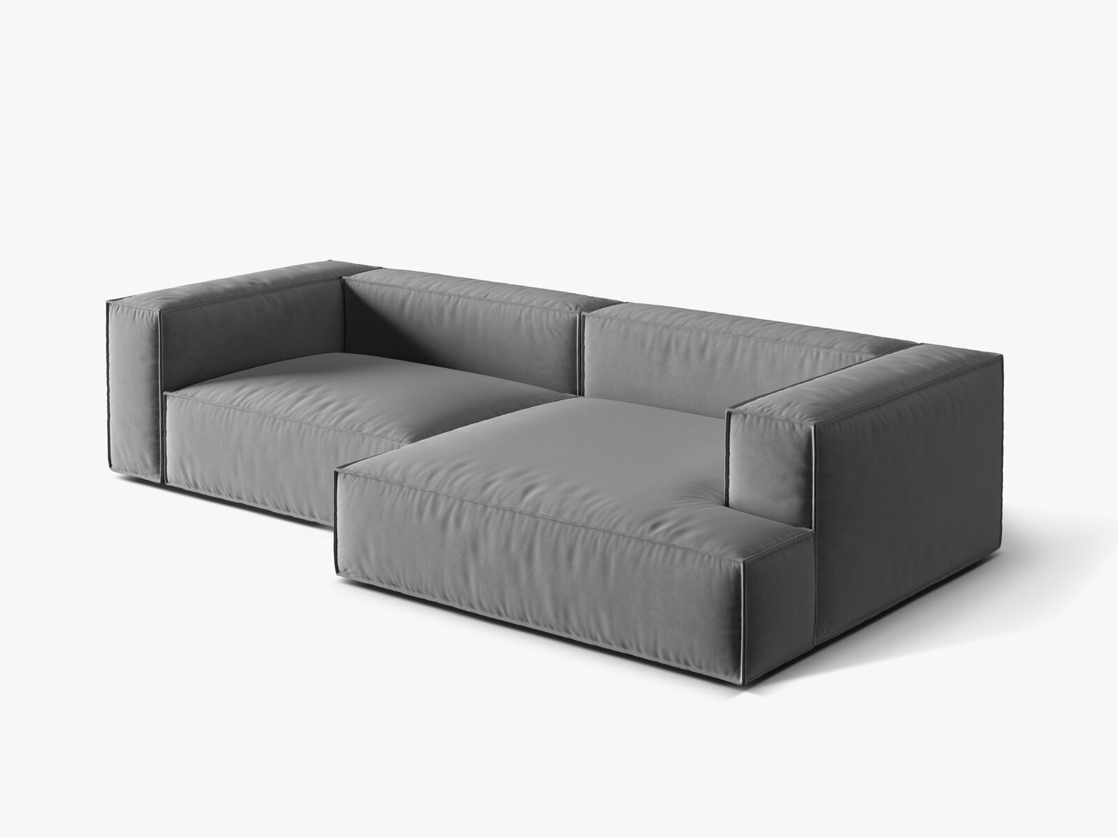 Micadoni Ecksofa Nuria 4-Sitzer Rechts Samt Grau