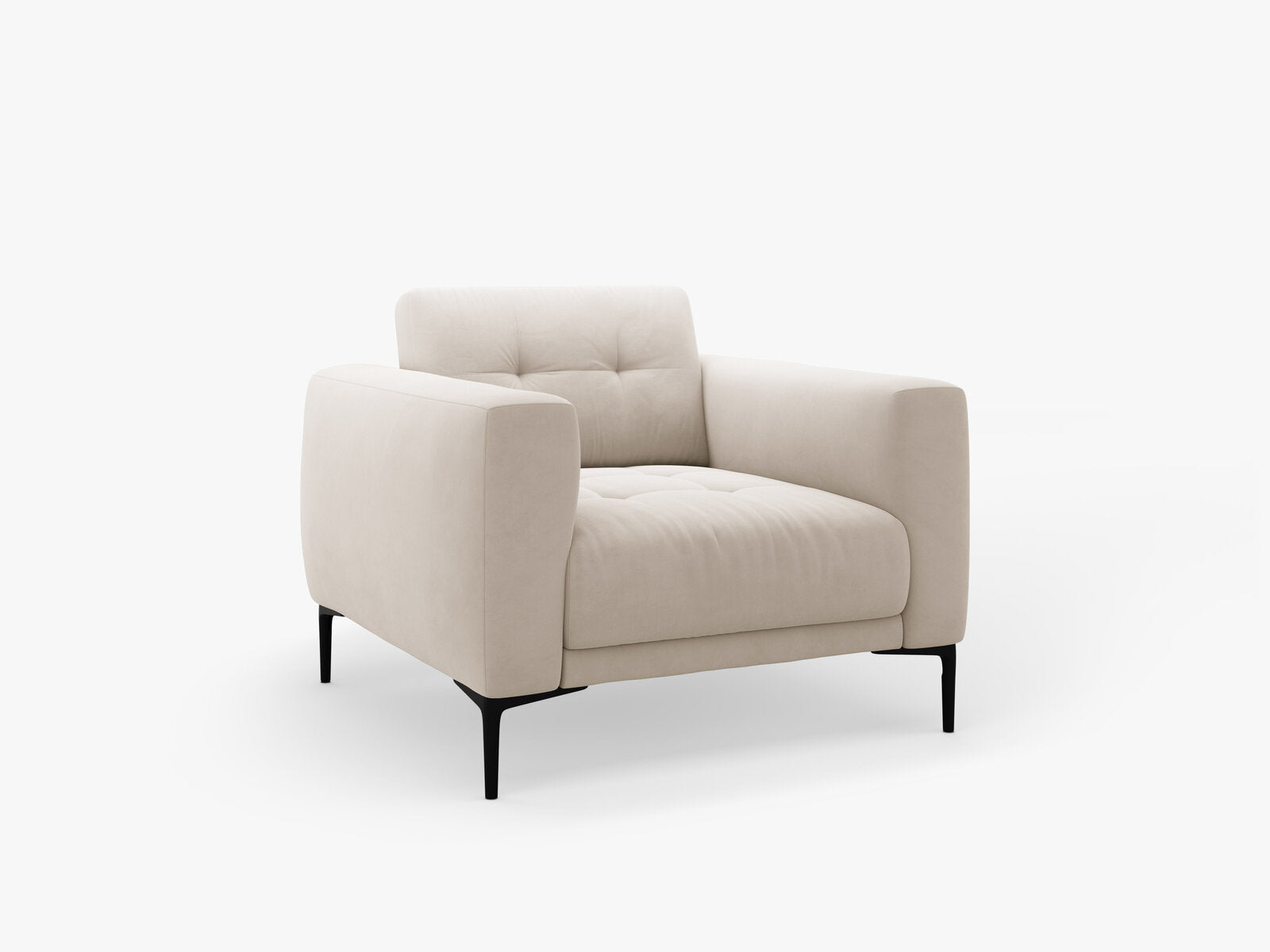 Micadoni Sessel Bemy 1-Sitzer Samt Beige