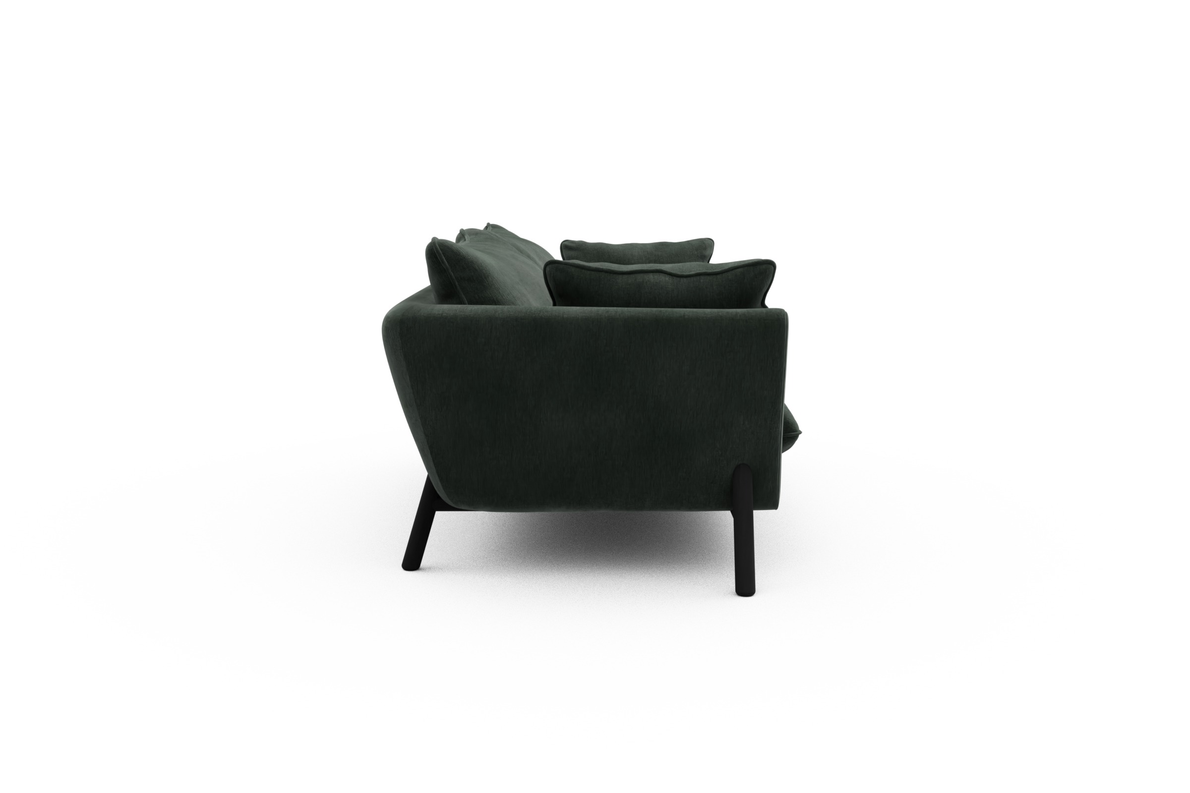 Sofa Emil PREMIUM 2-Sitzer Beinfarbe Eiche Schwarz Smooth-Laurel-Green