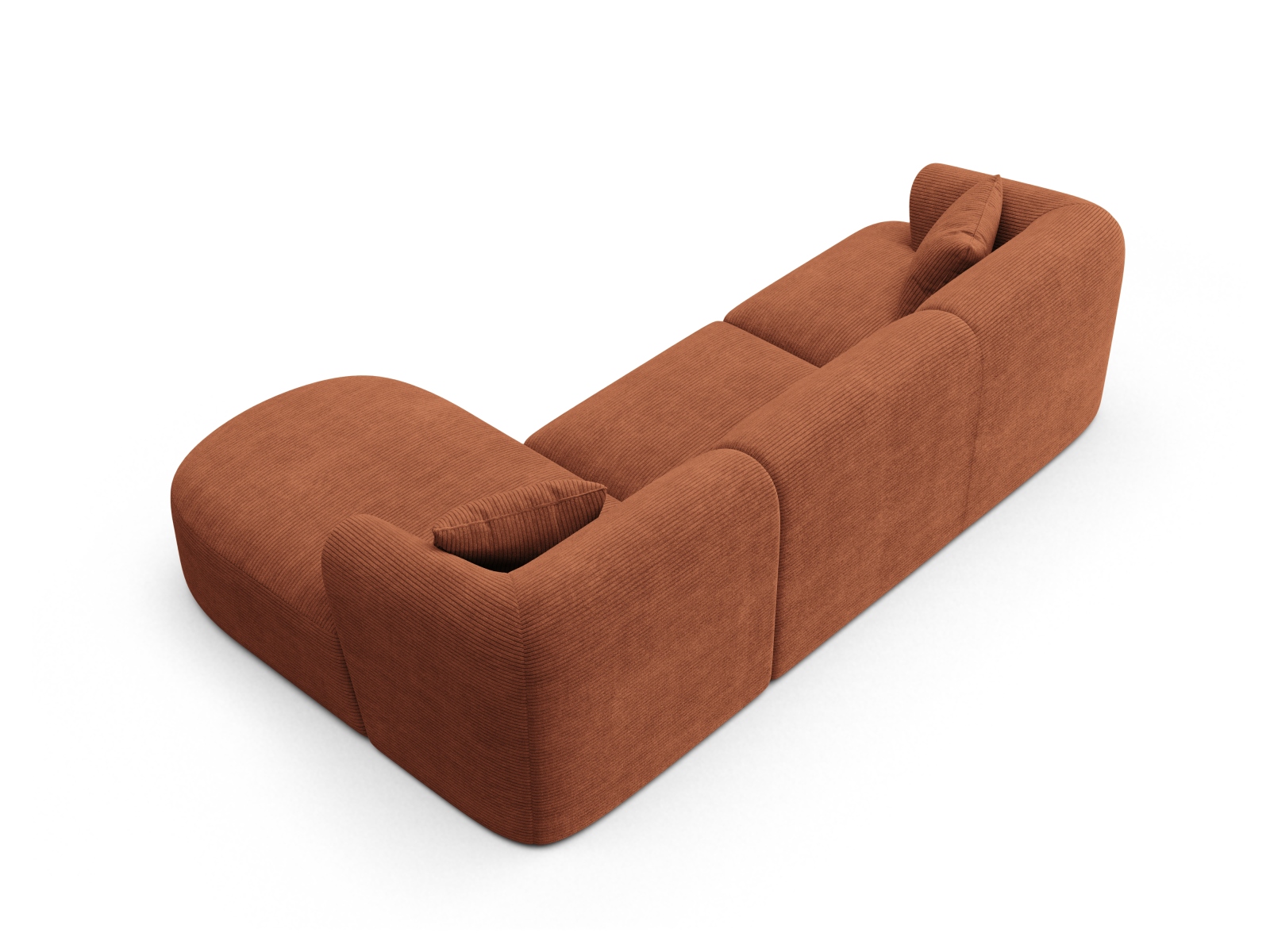 Cosmopolitan Design Ecksofa Campi 4-Sitzer Kord Lincoln D Terrakotta Rechts
