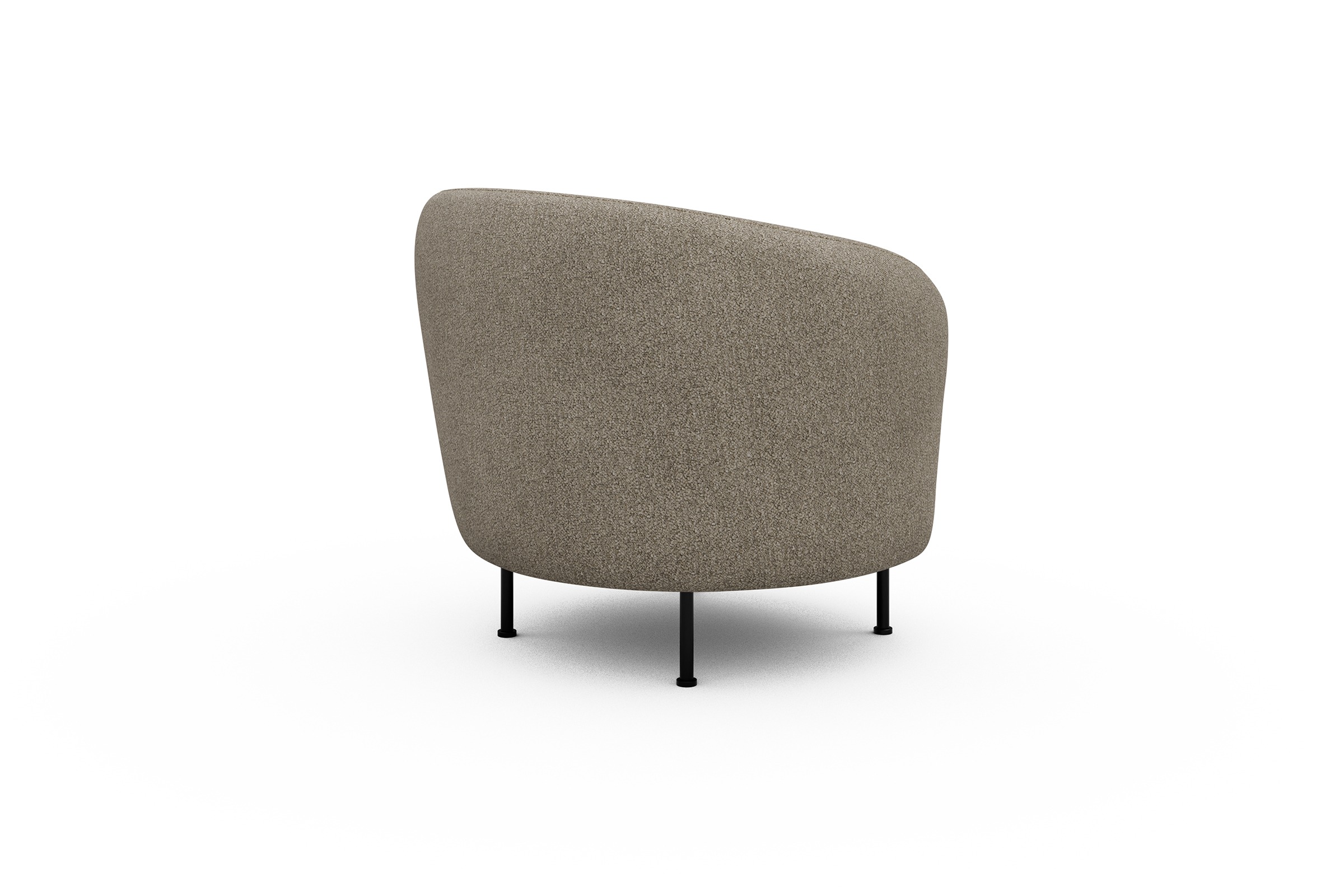 Sessel Ronda Metallbeine Schwarz Boucle-Beige