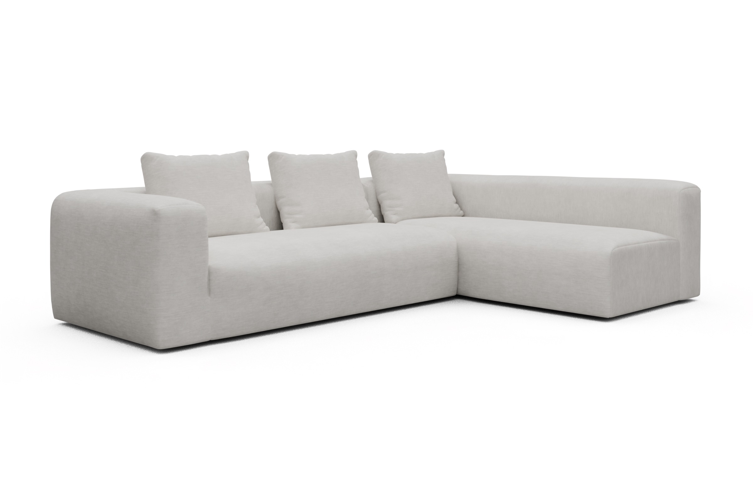 Ecksofa Fred 2x 2,5-Sitzer rechts offen Vivus-Dusty-Off-White