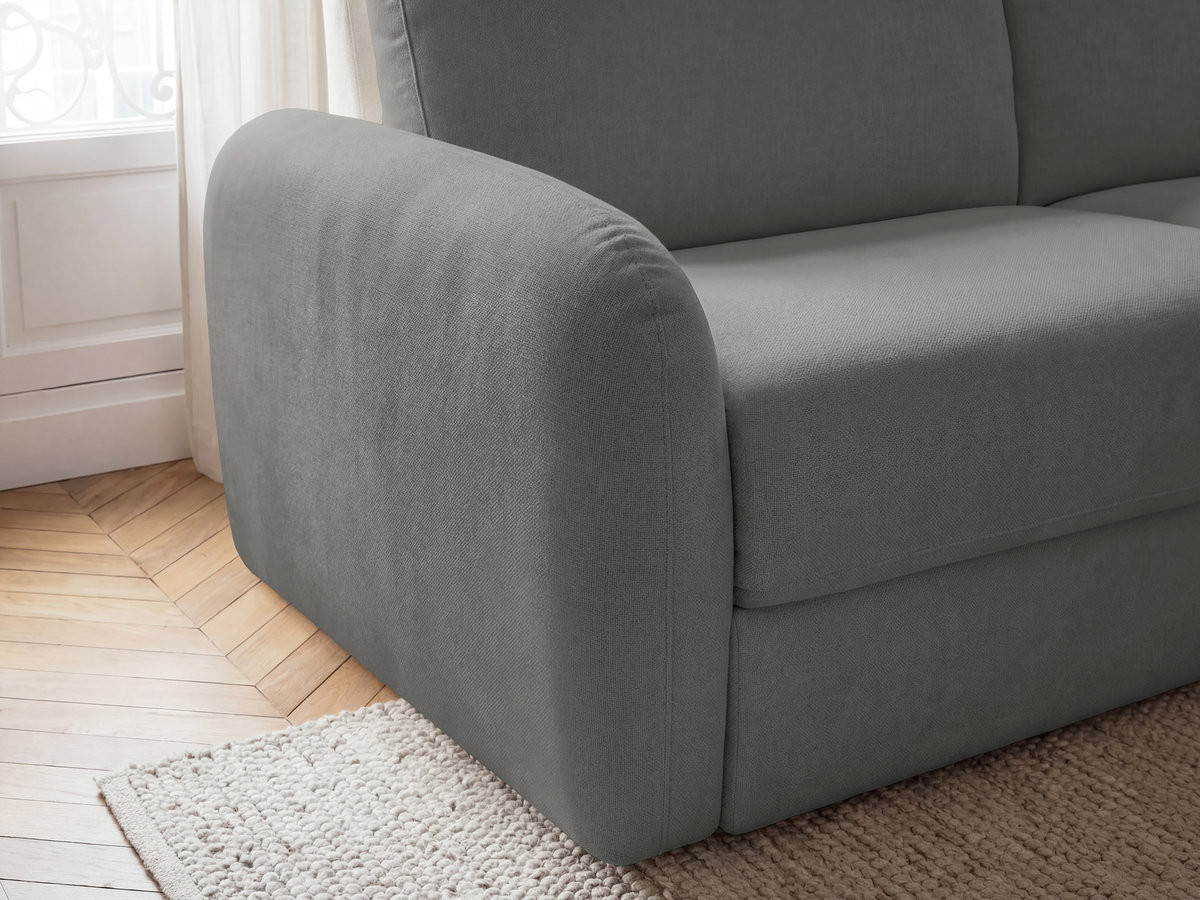 Bobochic Kenan Schlafsofa 3-Sitzer Stoff Dunkelgrau, Liegefläche 160 × 196 cm