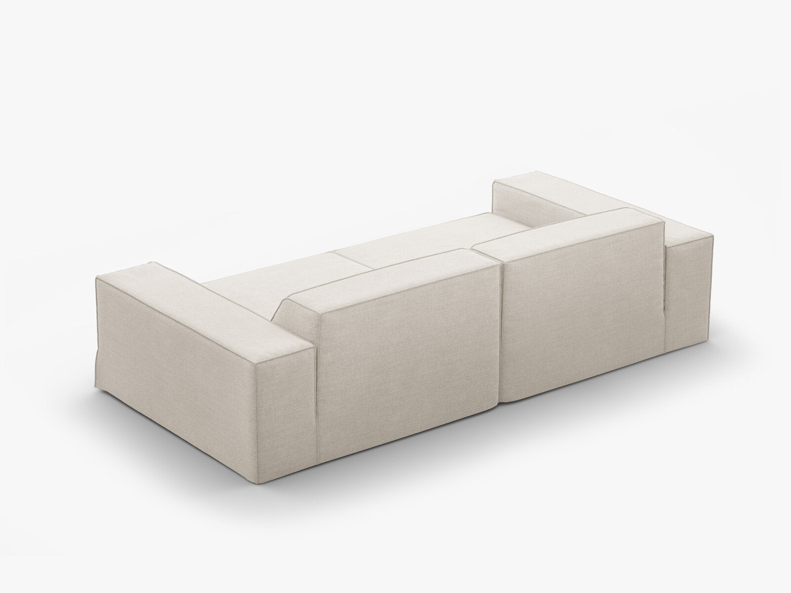 Micadoni 3-Sitzer Sofa Jodie Strukturierter Stoff Lins Natur